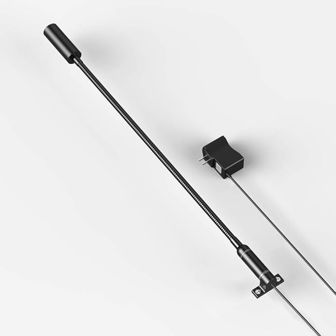 Wall Mounted Reading Light Touch Switch Dimmable LED 3W Warm White 3000K AC Adaptor (Black)