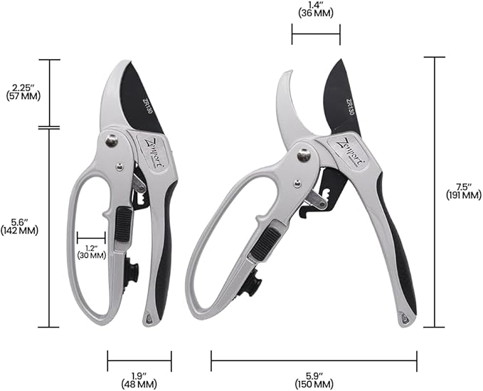 Zenport ZR130 Deluxe Ratchet Shear, 8.5-Inch, Silver - 10 Pack