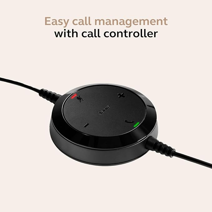 Jabra Evolve 20 Wired Headset (2025 Edition) - Single-Ear Wired Headset for Office and Work from Home - Call Control - All Platforms - USB-C/A Connectivity - Black