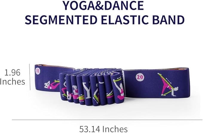 Resistance Bands 11 Loops with Guide Stretch Straps - Exercise Bands for Stretching, Yoga, Pilates & Physical Therapy - Elastic Fabric Workout Bands for Home Gym, Dance, Flexibility Training & Ballet Stretching Equipment