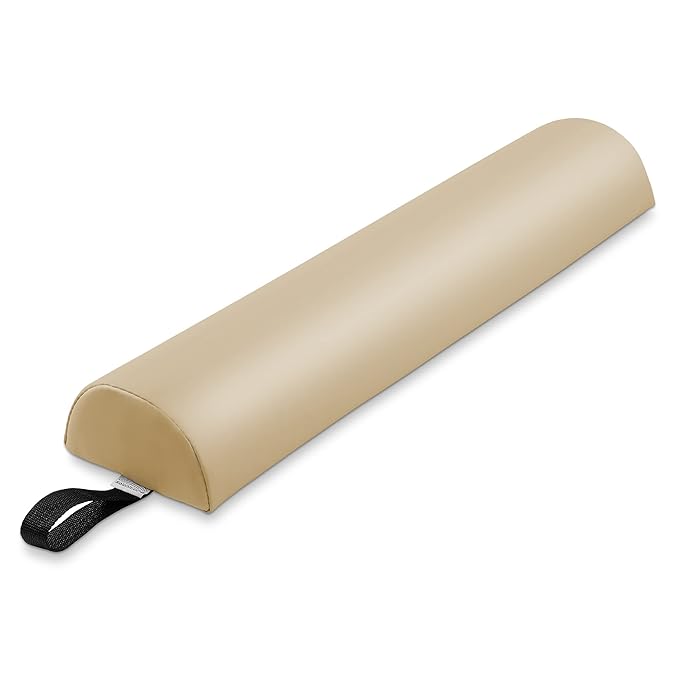 Saloniture Half Round Massage Table Bolster Pillow Pad - 26 x 6 x 3 Inch - Cream