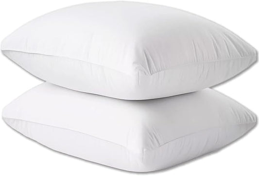 Hotel Collection Thick Bed Pillows Standard Size Set of 2 Soft Plush Fluffy Side Sleeper Pillow for Adults Back Sleeping High Loft Medium Firmness White 20x26 inches