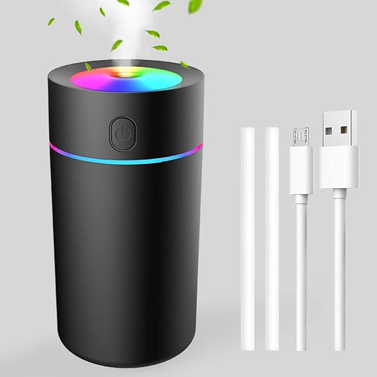 Mini Humidifier for Bedroom Portable with 7-color Lights, Auto Shut-Off Small Desk Humidifier [2 Mist Modes] Super Quiet USB Personal Humidifiers for Bedroom, Car, Office, Travel, Plants
