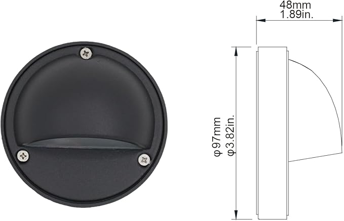 Lumina Lighting® 2W LED Deck and Step Lights (12 Pack) | Low Voltage Landscape Deck Lights Waterproof - 12V 3000K Outdoor Patio Balcony Porch Step Lighting | Replaceable G4 LED Bulb Included (Black)