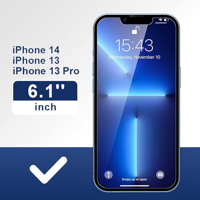 ImpactStrong Shatterproof Tempered Glass Screen Protector for iPhone 16e/iPhone 14/iPhone 13/iPhone 13 Pro [Easy Installation Frame] [Bubble Free] [9H Hardness] [Full Coverage] Case Friendly (3-Pack)
