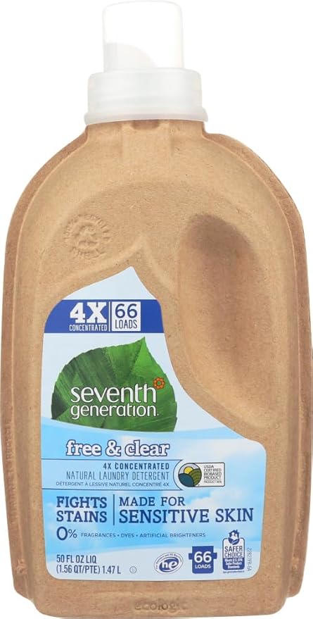 Seventh Generation Liquid Laundry Detergent, Free and Clear, 50 Fl Oz