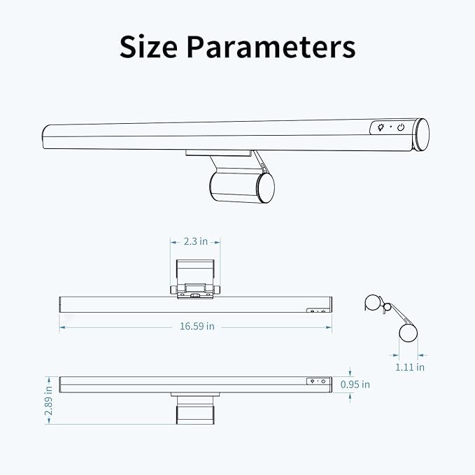 Monitor Light Bar, Adjustable Brightness and Color Temperature, Glare-Free, Low Blue Light,Anti-Glare Design for Office, Home, and Gaming