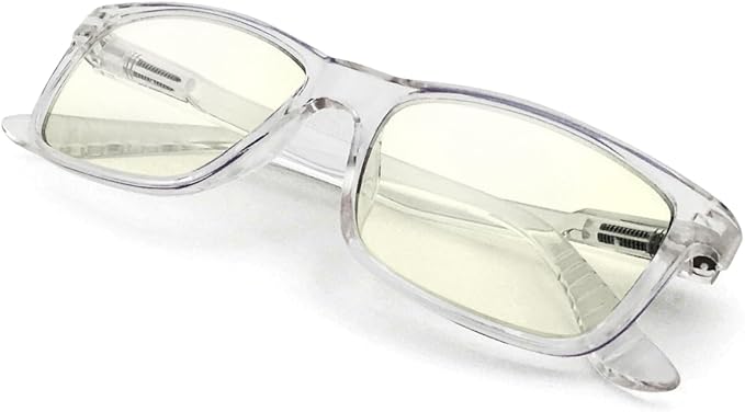 J+S Vision Blue Light Blocking Glasses for Men Women | Computer Gaming Work| Anti Strain Fatigue UV Glare | Medium-Small Fit