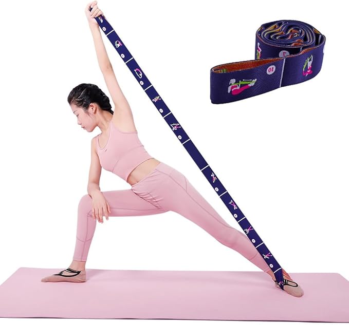 Resistance Bands 11 Loops with Guide Stretch Straps - Exercise Bands for Stretching, Yoga, Pilates & Physical Therapy - Elastic Fabric Workout Bands for Home Gym, Dance, Flexibility Training & Ballet Stretching Equipment