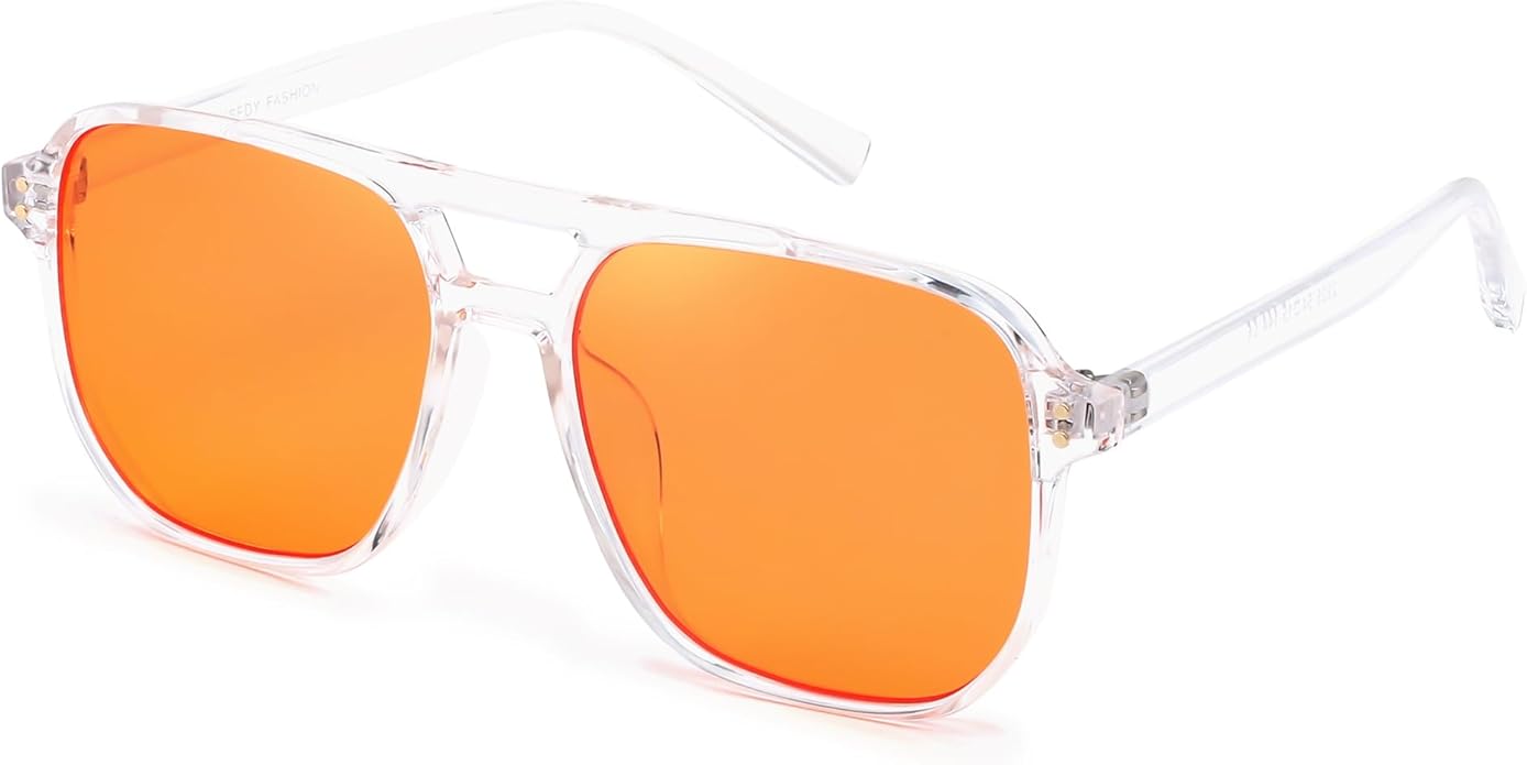 FEISEDY Amber Blue Light Glasses for Computer Gaming Anti Eyestrain Sleep Glasses G2835