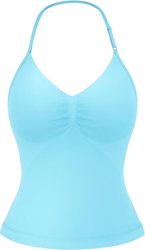 YEOREO SoftHue Impact Longline Strappy Top Women's Halter Workout Tank Tops Backless Gym Longline with Adjustable Strap