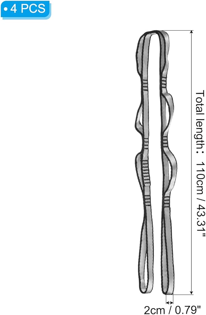 PATIKIL Daisy Chain Straps, Strong Climbing Strap Adjustable Nylon Chain Sling with Loops for Aerial Yoga Hammock Swing