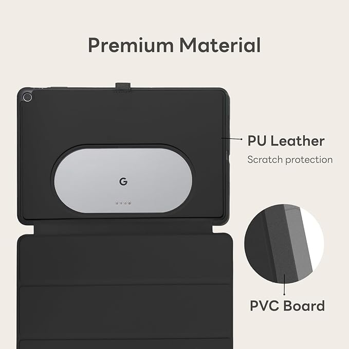 Penoval Google Pixel Tablet Case 11 inch (2023), Silicone Cover Case, Adjustable Viewing Angle, Easy Carry-on, Protective Cover Compatible with Charging Speaker Dock (Black)