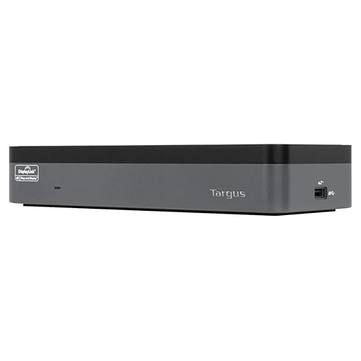 Targus USB C Universal Docking Station with Quad 4K(QV4K), Docking Station Single 5K/Quad 4K UHD Display,USB C Laptop Docking Station with 4 DisplayPort or 4 HDMI Ports/100W Power Delivery(DOCK570USZ)
