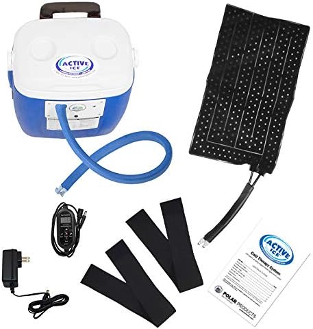 Polar Active Ice 3.0 Cold Therapy Ice Machine System w/Programmable Timer, Full Circumference and Coverage Knee Compression Pad, 16 Quart Cooler, Quiet Pump, Strong Cryotherapy Pain Relief Treatment