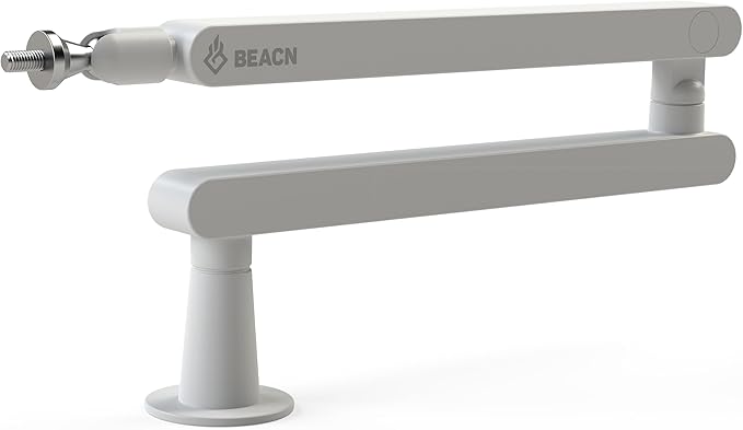 BEACN Mic Stand - Studio-Quality Low Profile Adjustable Microphone Arm with 360° Rotation, Cable Management, Easy Clamp, Universal Fit For Streaming, Podcasting, Gaming (White)