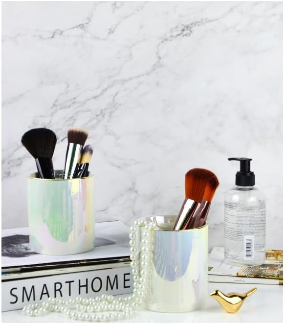 Pen holder for desk Sturdy Metal frame With Green Ceramic Pen Holder For Desks and kitchen Appliance Holders