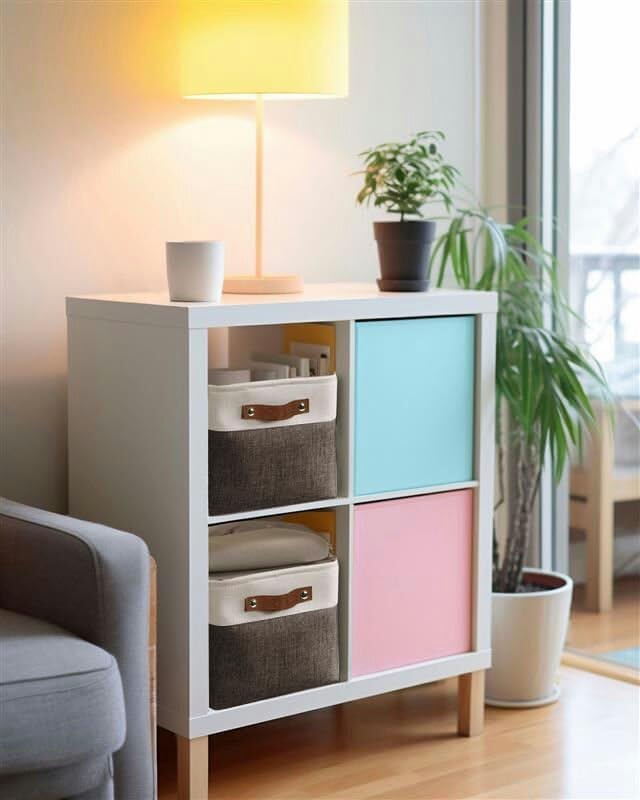 DECOMOMO Storage Baskets for Shelves - Fabric Storage Bins, Linen Closet Organizers and Storage (Brown & White, Large - 3 Pack)