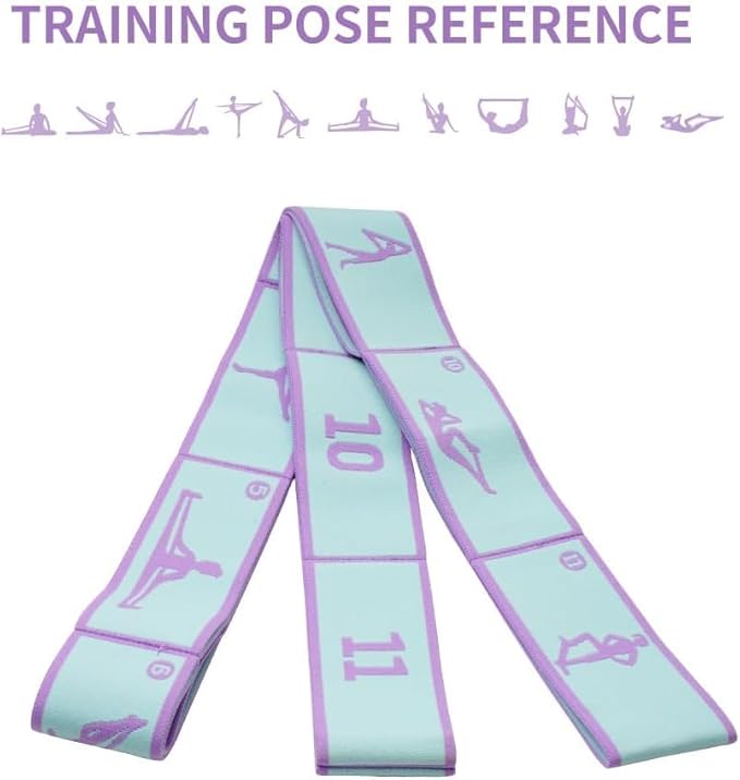 Resistance Bands 11 Loops with Guide Stretch Straps - Exercise Bands for Stretching, Yoga, Pilates & Physical Therapy - Elastic Fabric Workout Bands for Home Gym, Dance, Flexibility Training & Ballet Stretching Equipment