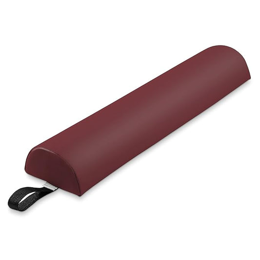Saloniture Half Round Massage Table Bolster Pillow Pad - 26 x 6 x 3 Inch - Burgundy