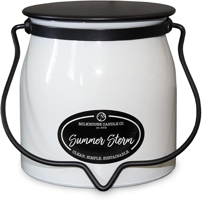 Milkhouse Candle Company - Summer Storm - Creamery Collection - 16oz Double Cotton Wick Soy Candles with Beeswax - Long Burn Time, Made in The USA - Non Toxic, Premium Scented Candles