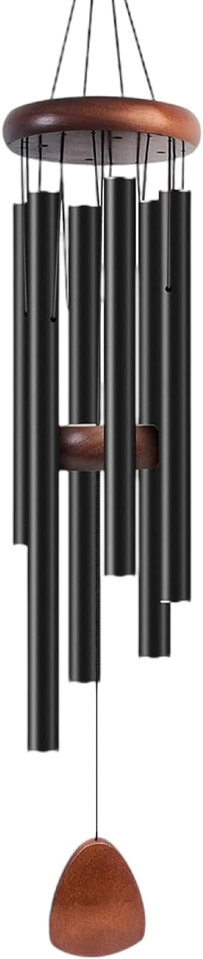 Large Aluminium Wind Chimes 37" Inches to Create a Zen Atmosphere Suitable for Outdoor, Garden, Patio Decoration, Classic Wind Chimes Suitable as A Gift for Unisex (Black)