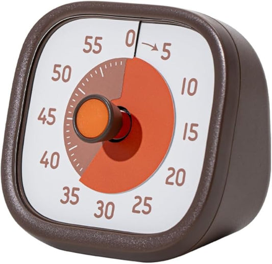 Visual Timer for Kids - 60 Minute Visual Kids Timer for Classroom Home Office, Countdown Timer for Cooking Teaching Working Meeting (Chocolate)