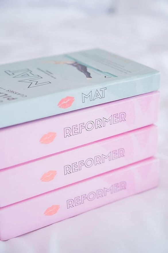 OnlinePilatesClasses Pilates Reformer Deck with Free Video Tutorials, Fitness Flash Cards with 79 All-Levels Cards for Home Gym Exercise, Reformer Not Included