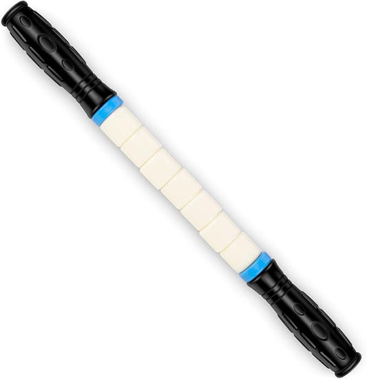 iGreely Portable Massage Roller Stick The Ultimate Muscle Roller 17 Inches Recommended by Physical Therapists Promotes Recovery Fast Relief for Cramps Soreness Tight Muscles-White