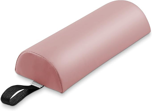 Saloniture Half Round Neck Massage Table Bolster Pillow Pad - 13 x 6 x 3 Inch - Pink