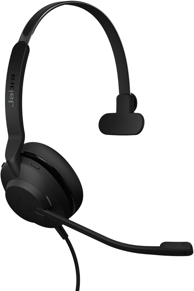 Jabra Evolve2 30 SE (2025 Version) Wired Single-Ear Headset with Microphone for Work – Computer Headset - New USB-A and USB-C Cable - Works with All Online Meeting Platforms - Black