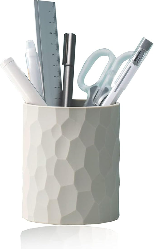 Pen Holder,Nordic Style Silicone Waterproof Pencil Holder for Desk Simple&Modern Minimalist Makeup Organizer Multifunctional Office Supplies for Home,Kids and School(Light grey)