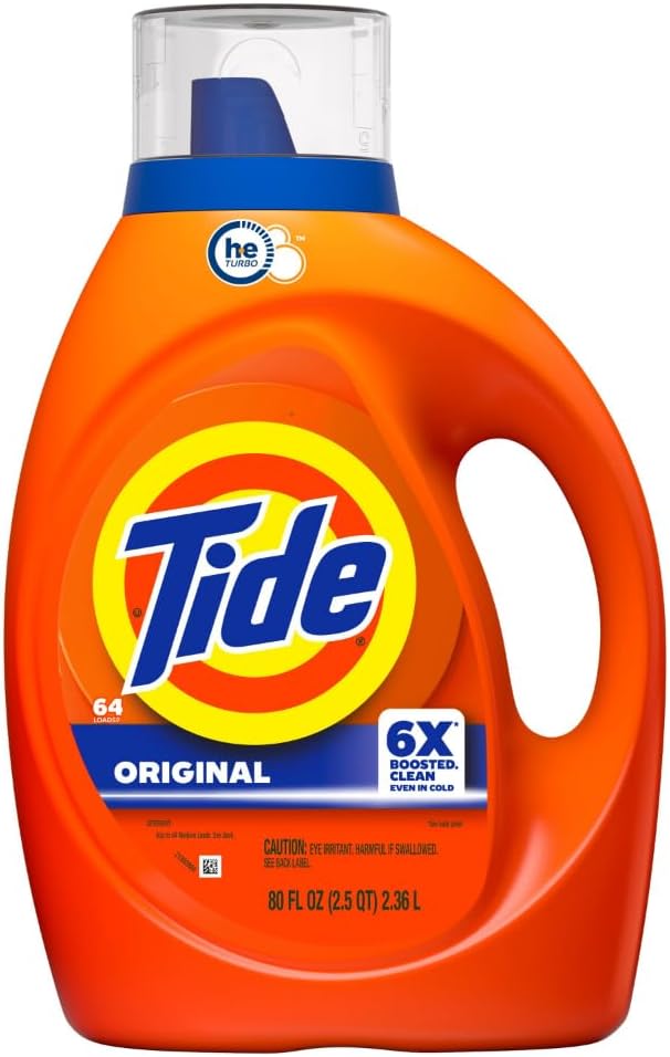 Tide Liquid Laundry Detergent, Original, 64 loads, 80 fl oz, HE Compatible (Packaging May Vary)