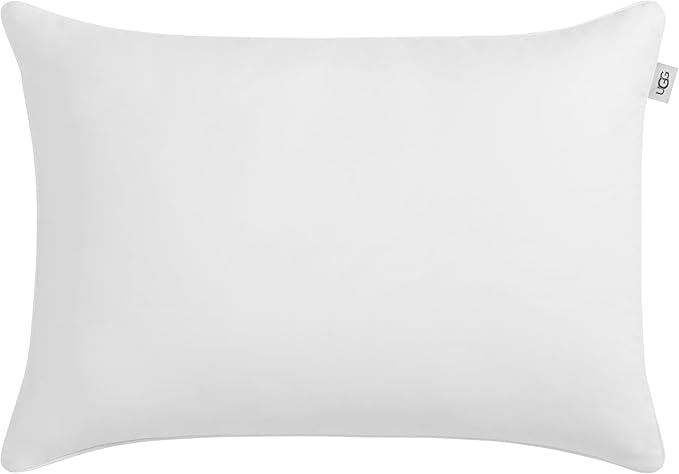 UGG Cooling Pillow Standard Size Pillow, Hotel Style for Stomach, Back or Side Sleepers, Washable Cover Down Alternative for Queen Full or Twin Beds, 20-inch x 28-inch, White