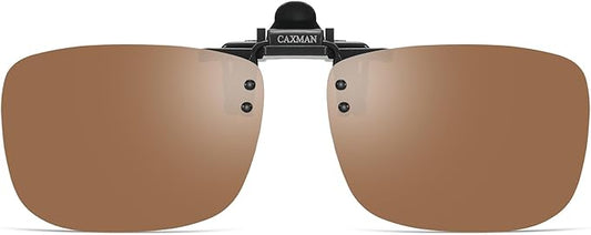 Polarized Clip-on Flip Up Metal Clip Rimless Sunglasses for Prescription Glasses