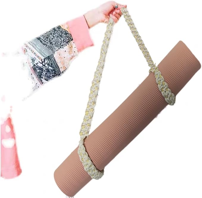 kiido Macrame Yoga Mat Carrying Strap [MAT NOT Included], Hand Woven Multi-use Strap/Carrier for Your Yoga Mat, Exercise Mat