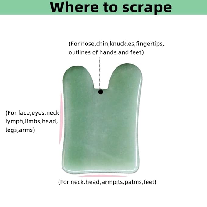 Gua Sha Facials Tools for Nose Massage Tools Board Natural Jade Stone for SPA Acupuncture Therapy Trigger Point Treatment