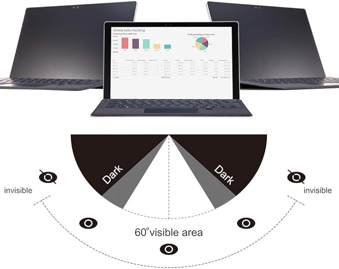 FILMEXT for Microsoft Surface Pro 7 Plus/7/6/5/4/3 Fully Removable Privacy Screen Protector Filter, Anti-Spy Anti-Glare Feature Makes (for Surface Pro 7+/7/6/5/4 Privacy Screen Protector)