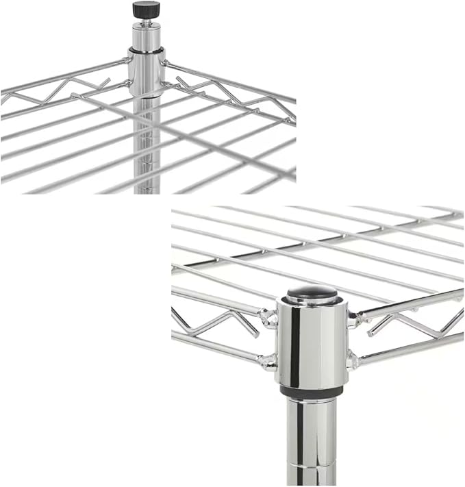 Heavy-Duty Chrome Steel Wire Shelving NSF Certified. Adjustable Storage Rack for Kitchen,Garage,and Laundry Utility Room (Chrome-5Tiers-36x14x72)