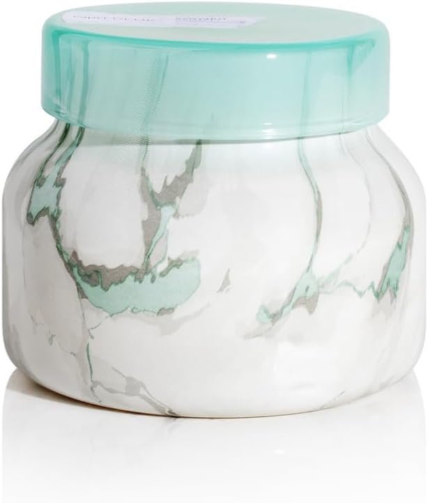 Capri Blue Modern Marble Jar Candles - Luxury Scented Candles for Home - Long Lasting Soy Wax Blend - Scented Home Decor Gifts - Coconut Santal (8 oz)