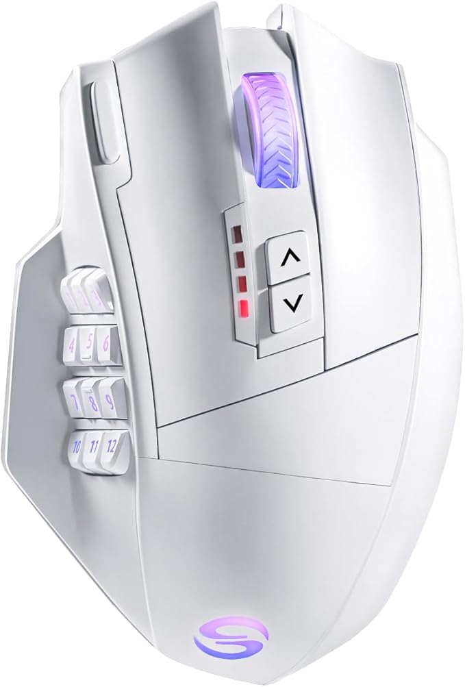 UtechSmart Venus Pro Wireless MMO Gaming Mouse, 16,000 DPI Optical Sensor, 2.4 GHz Transmission Technology, Ergonomic Design, 16M Chroma RGB Lighting, 16 Programmable Buttons, Up to 70H