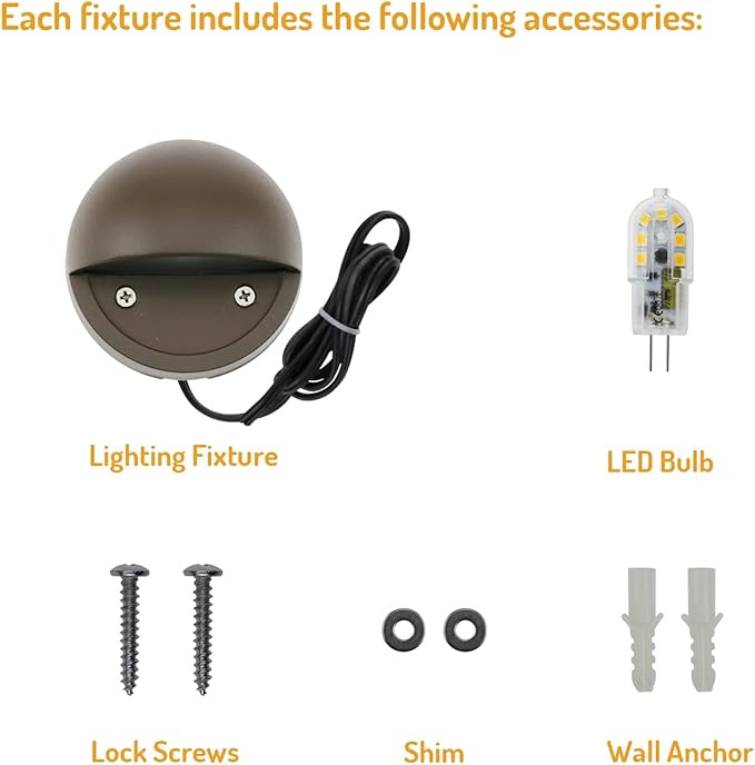 Lumina Lighting® 2W Landscape Deck Lights (12 Pack) Low Voltage Landscape Deck Lights Waterproof - Outdoor Patio Step Deck Lighting 12V 3000K Replaceable G4 LED Bulb Included DSL0103-BZLED12 (Bronze)