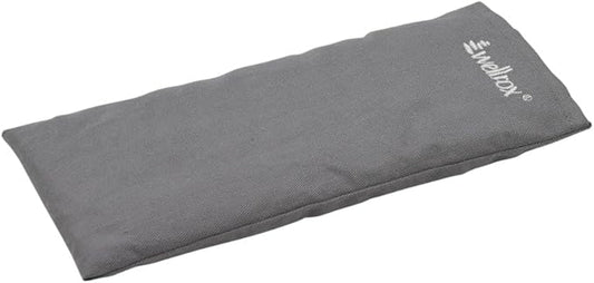 Wellrox Weighted Eye Pillow - Flaxseeds & Lavender Eye Pillow Weighted for Restorative Yoga, Meditation & Stress Relief | Microwave Heating Pad & Cool Compress for Sinus Relief (Grey, Unscented)