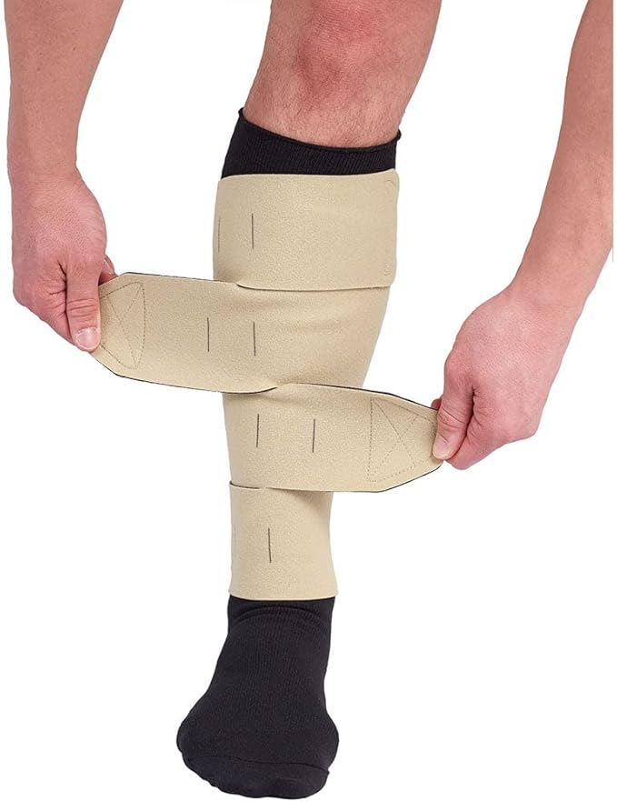 CircAid Juxtalite HD Lower Leg System – Easy to Use Adjustable Compression Wrap Garment for Men & Women, Leg Circulation for Support, Flexible Hood & Loop Straps