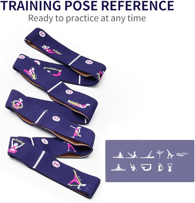 Resistance Bands 11 Loops with Guide Stretch Straps - Exercise Bands for Stretching, Yoga, Pilates & Physical Therapy - Elastic Fabric Workout Bands for Home Gym, Dance, Flexibility Training & Ballet Stretching Equipment