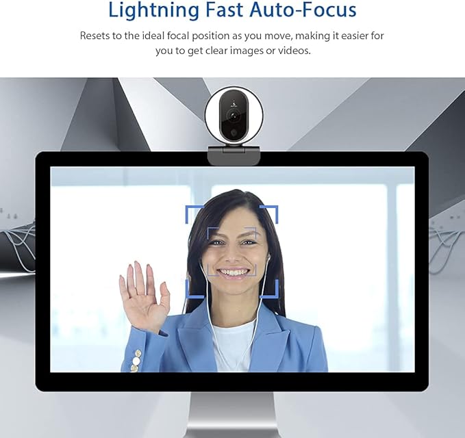 NexiGo N680E 1080P Webcam with Ring Light, Privacy Cover and Dual Microphone, Advanced Auto-Focus, Adjustable Brightness, Streaming Web Camera for Zoom Skype Facetime, PC Mac Laptop Desktop