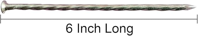 140 Pcs 6-Inch Landscape Stakes, Spiral Metal Galvanized Landscape Spikes, Garden Nails for Artificial Turf, Paver Edging, Weed Barrier, Carpentry and More