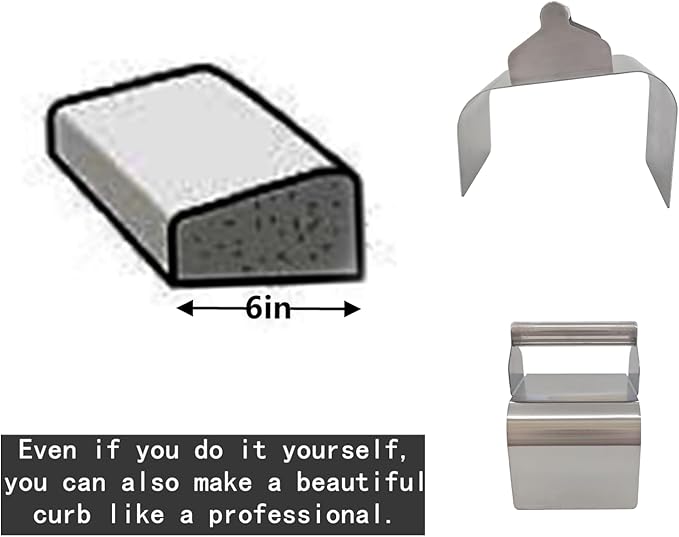 Landscape Curb Trowel Edger, Curb It Yourself, Curb and Gutter Shape Maker, Concrete Curb Trowel, Rectangular trimmer - 4" x 6" x 4" (Slope Curb It Yourself)
