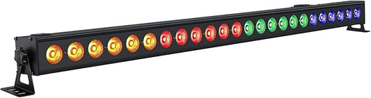 LED Wash Light Bar - 96W 24LED RGBA Stage Light Bar Sound Activated Auto Play Wall Wash Uplight by DMX Control for Wedding Church Club Birthday Party Stage Lighting
