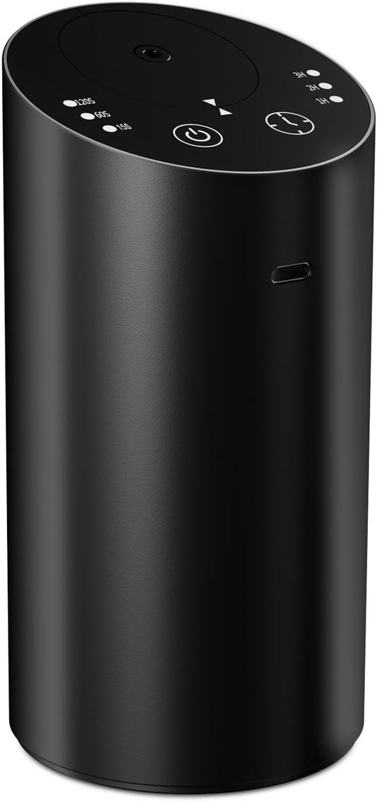 Waterless Car Diffuser with Timer, No Leakage Technology, Battery Operated Essential Oil Aromatherapy Diffuser for Car, Room, Super Quiet Cordless Operation